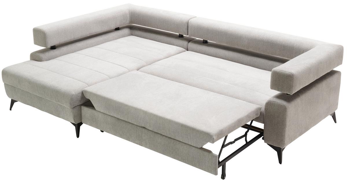 Kutna Garnitura Rosalie - svijetlo siva/crna, Konvencionalno, tekstil/metal (184/265cm) - Modern Living