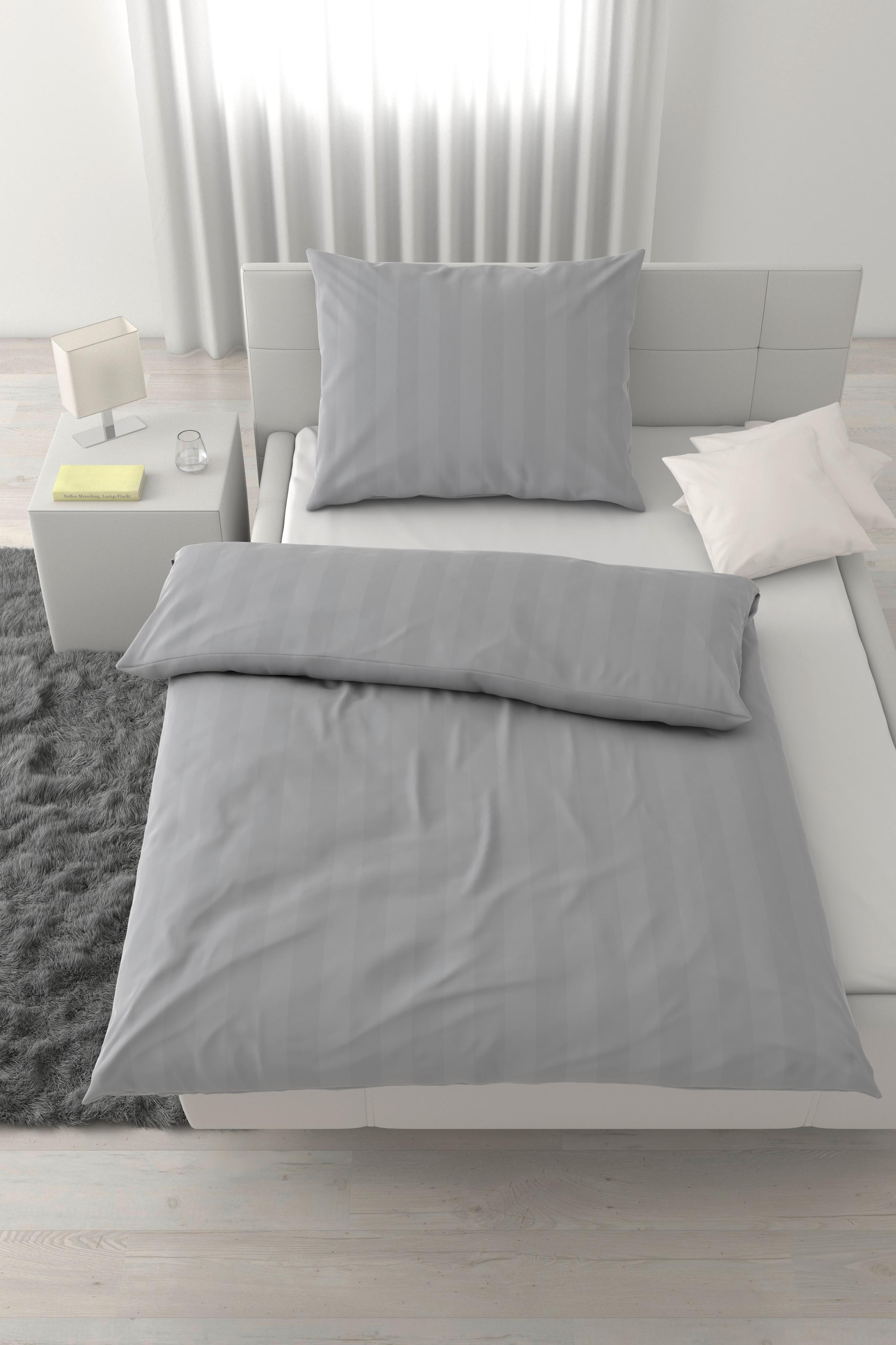 Posteljnina Xenia Streif, Srebrna, 60/80, 140/200 - srebrne barve, Moderno, tekstil (140/200cm) - Premium Living