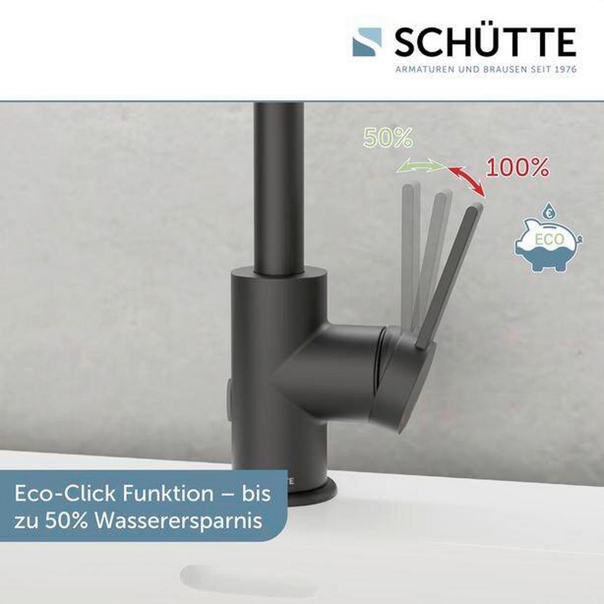 Waschtischarmatur Los Angeles Schwarz ca. 5x24,5x17,5cm - Schwarz, Basics, Metall (5/24,5/17,5cm) - Schütte