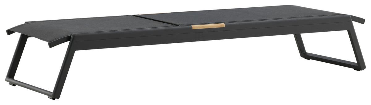 Sonnenliege Mexico ca. 60x35x200 Schwarz - Schwarz, KONVENTIONELL, Metall (60/35/200cm) - Gardenson