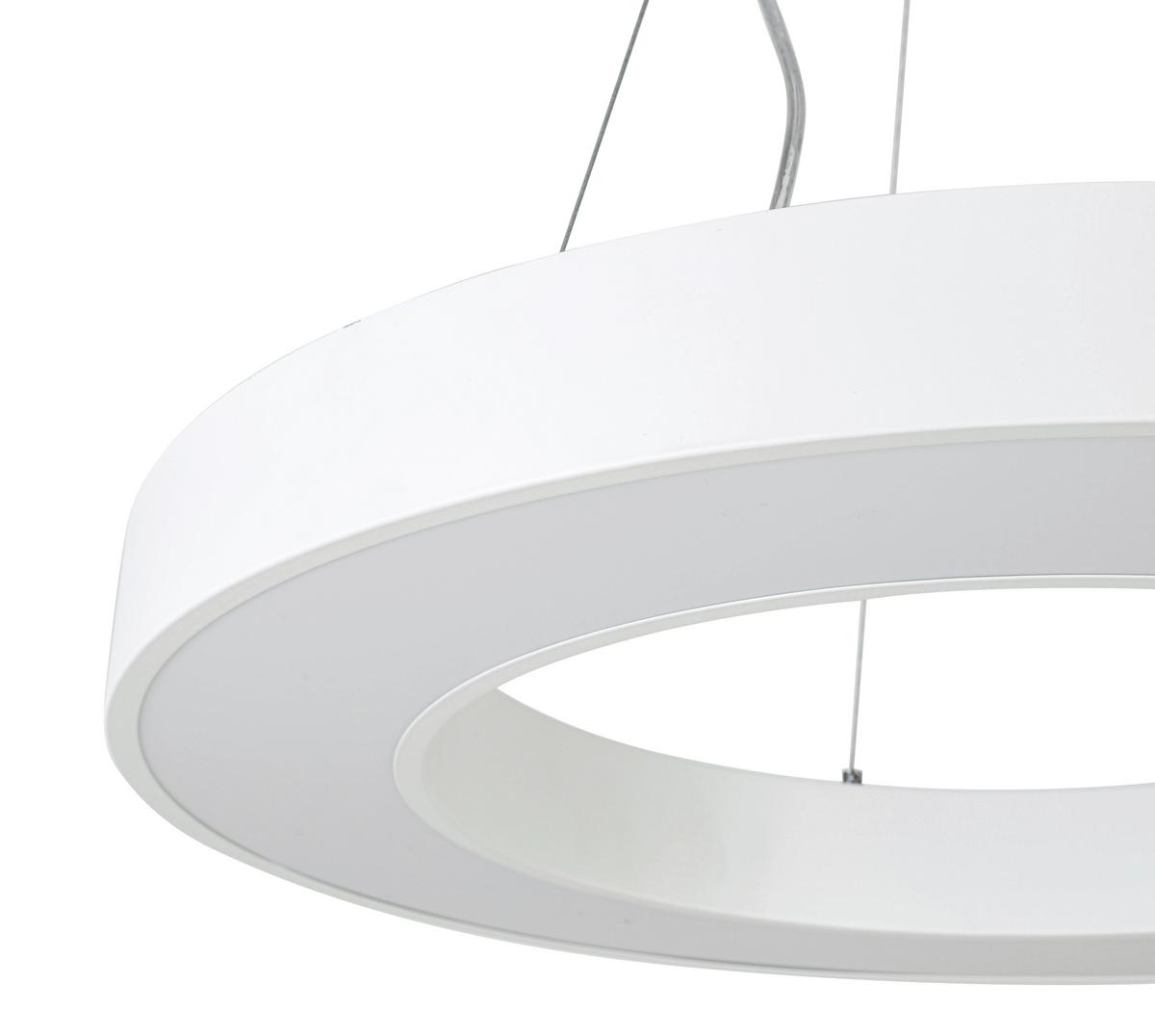 Lampă suspendată cu LED Sandl - alb/culoare crom, Modern, plastic/metal (60/120cm) - Mömax