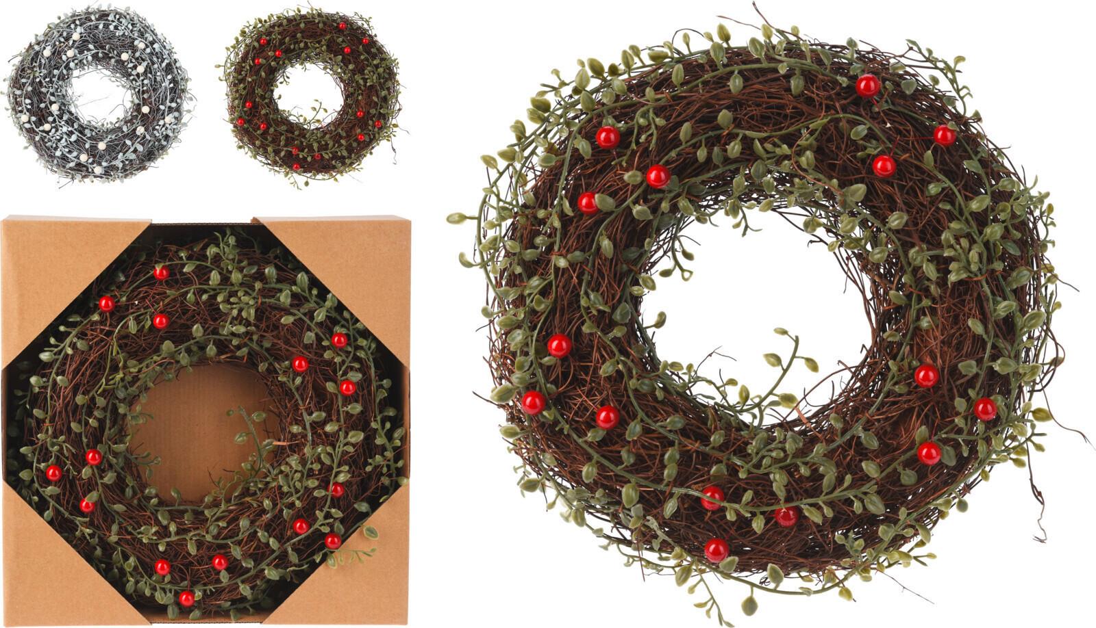 Koszorú Berries - műanyag (29/7cm)