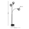 GOLVLAMPA GITTI - svart, Modern, metall/glas (63/160cm) - Mömax