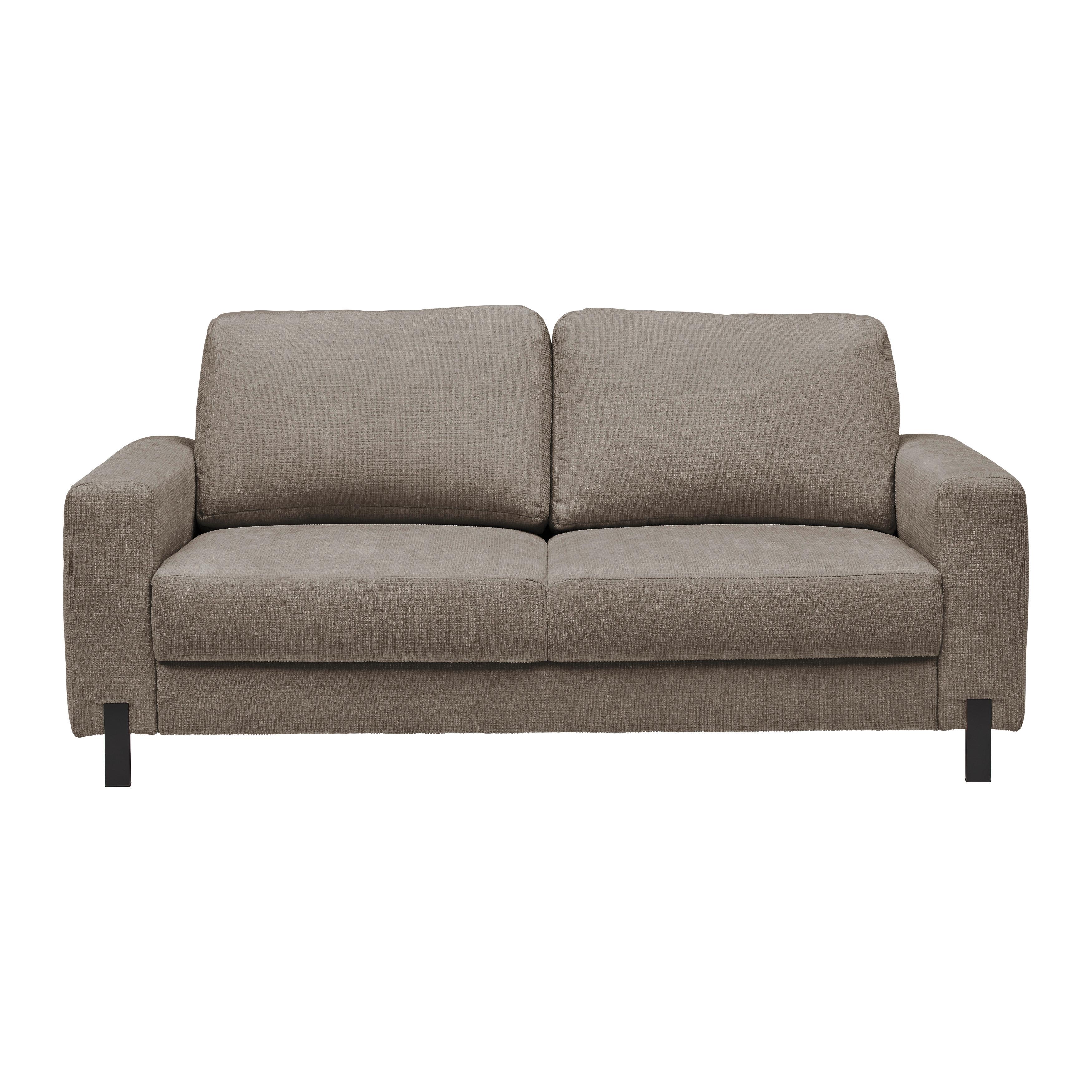 2-Sitzer-Sofa Piega Hellgrau - Hellgrau/Schwarz, MODERN, Textil/Metall (189/66-87/96cm) - Mömax