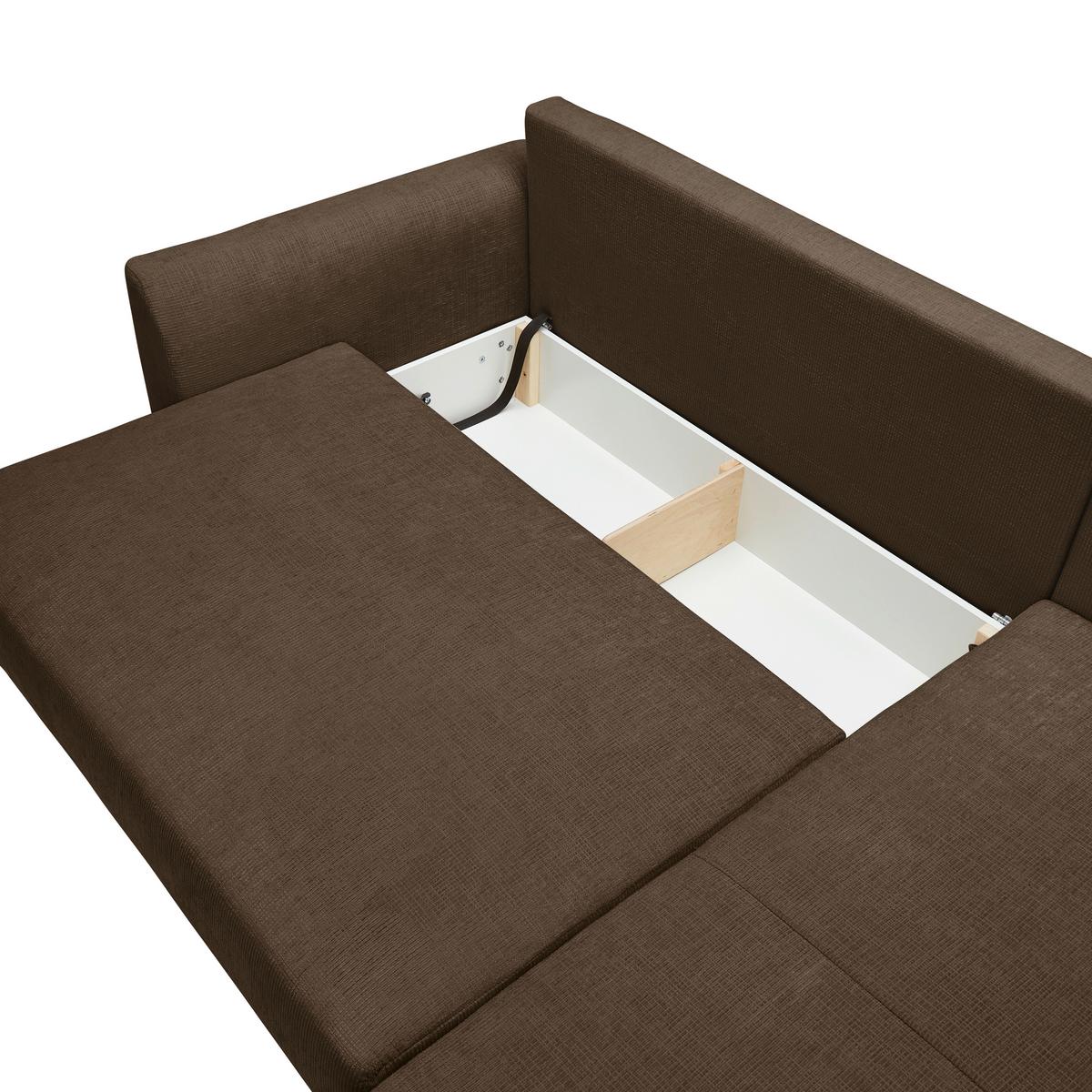 Ecksofa Integra Fango - Fango/Schwarz, Textil/Metall (294/81-93/170cm) - Mömax