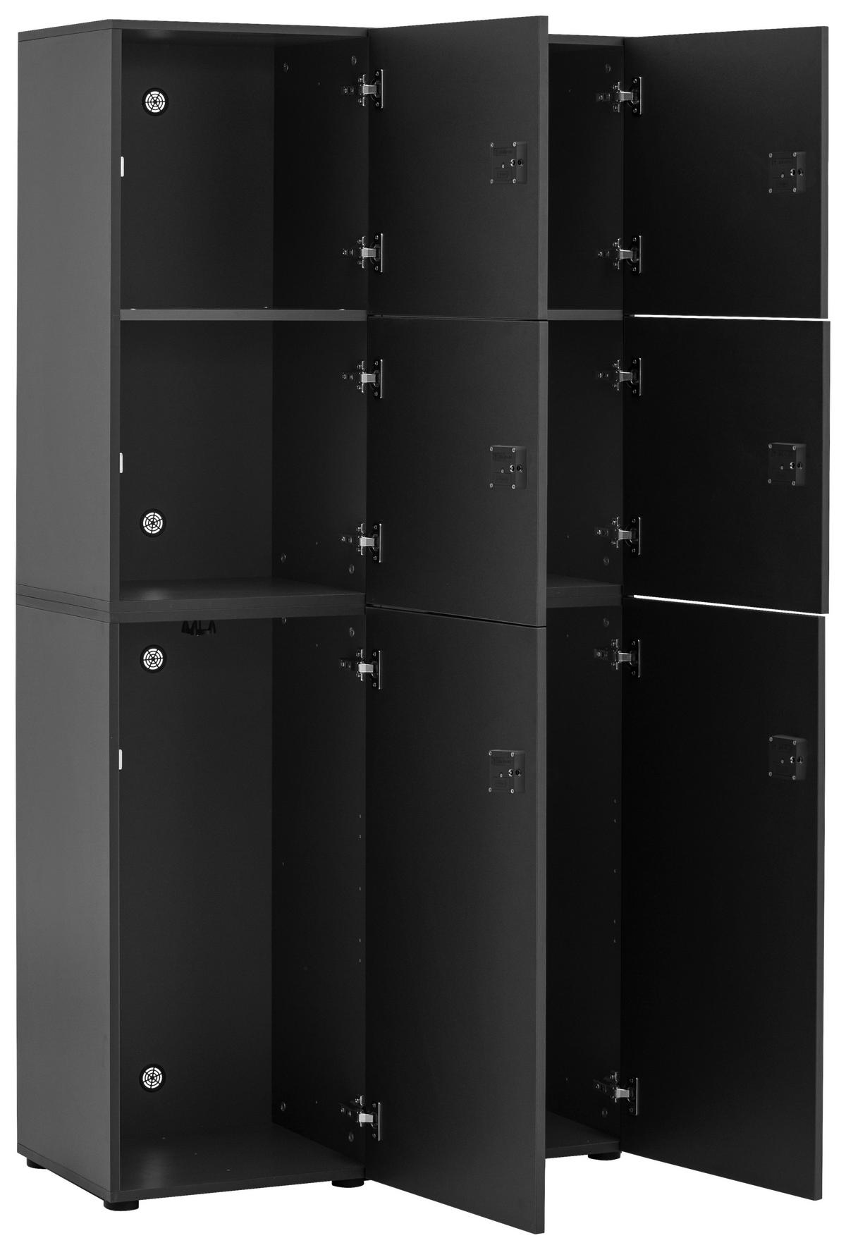 Garderobna Omarica Locked, Antracit - bela/antracit, Design (90,8/185,2/40,65cm) - MID.YOU