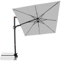 Ampelschirm Myzone Hellgrau ca. 210x210cm - Anthrazit/Hellgrau, Basics, Textil/Metall (210/210cm) - Doppler