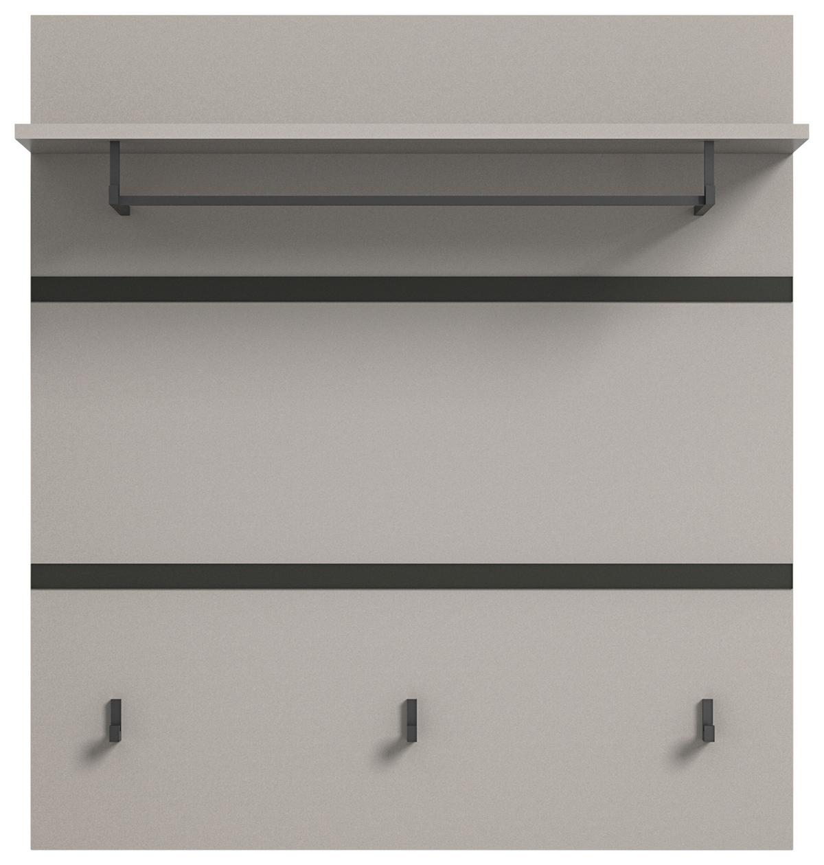 Garderobni Panel Jaru, Siva - siva/črna, Design, leseni material (85/93/25cm)
