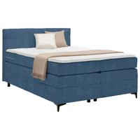 Boxspringbett Bari in Blau ca. 140x200cm - Blau/Schwarz, Konventionell, Textil/Metall (140/200cm) - Mömax
