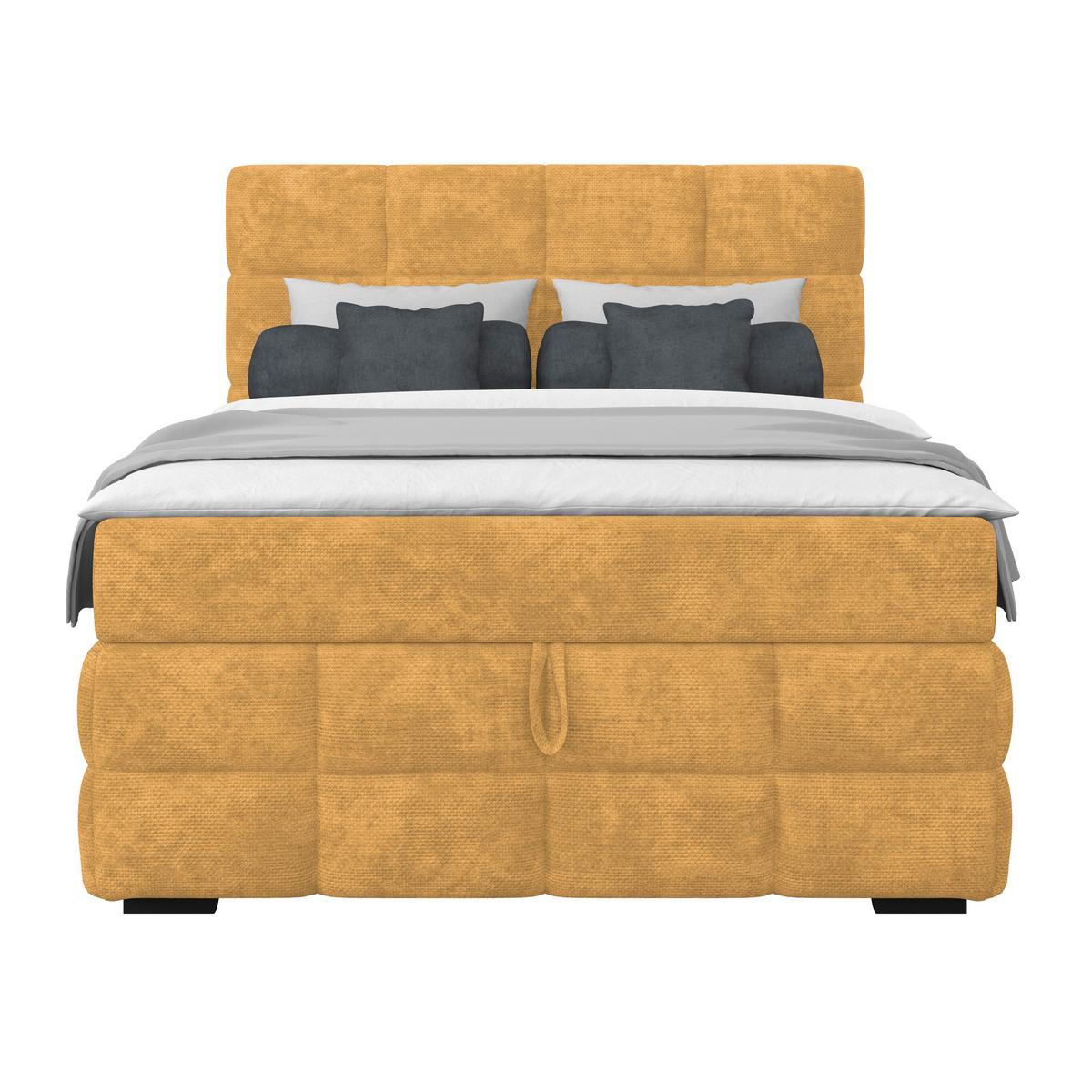 PAT BOX VEGA - auriu/verde, Trend, lemn/textil (140/200cm) - Modern Living