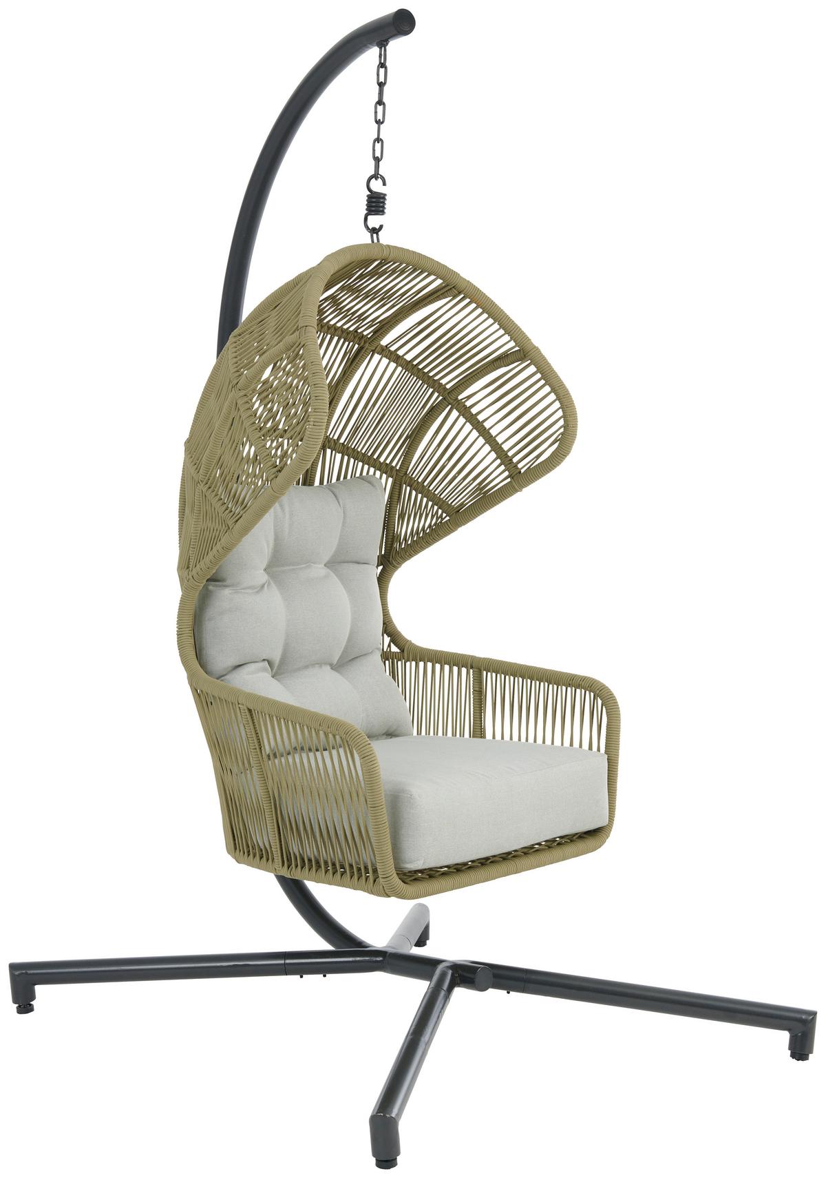 Viseči Stol Paris, Bež - bela/barve limete, Moderno, kovina/umetna masa (110/198/117cm) - Beldano