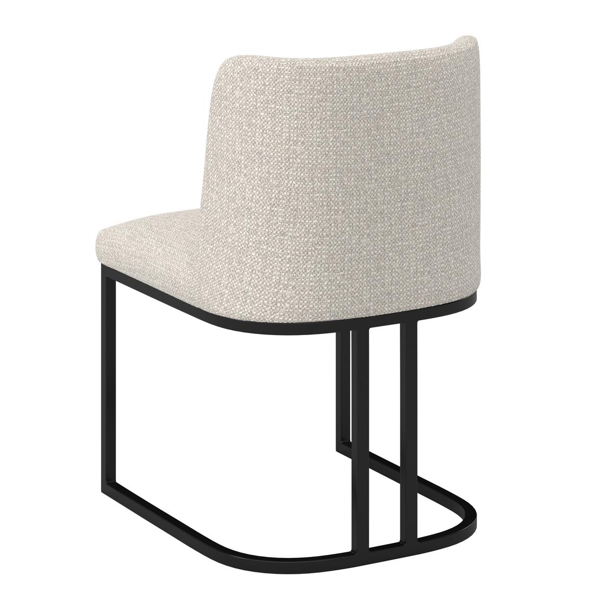 Stuhl Liara Hellgrau Webstoff Gepolstert - Hellgrau/Schwarz, MODERN, Holz/Textil (52/81,5/57cm) - Bessagi Home