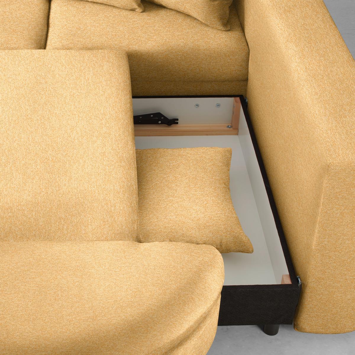 Ecksofa Axel Senfgelb - Senfgelb/Schwarz, MODERN, Textil/Metall (291/87/250cm) - Mömax
