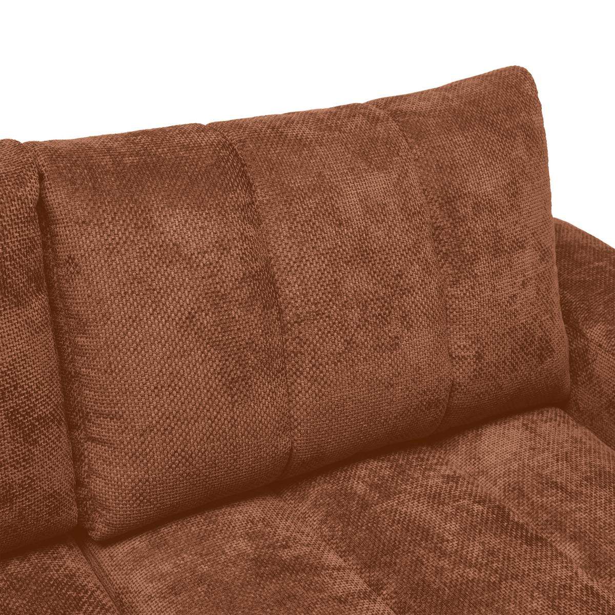 Wohnlandschaft Bolonia Terracotta - Schwarz Hochglanz/Terracotta, MODERN, Textil/Metall (273/93/166cm) - Mömax
