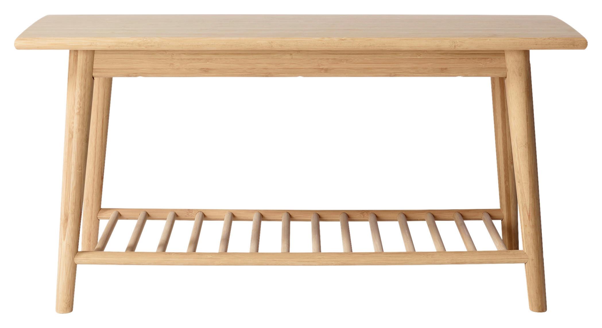 Schuhbank ca.90x45x35cm Bambus massiv - Naturfarben, ROMANTIK / LANDHAUS, Holz (90/45/35cm) - MID.YOU