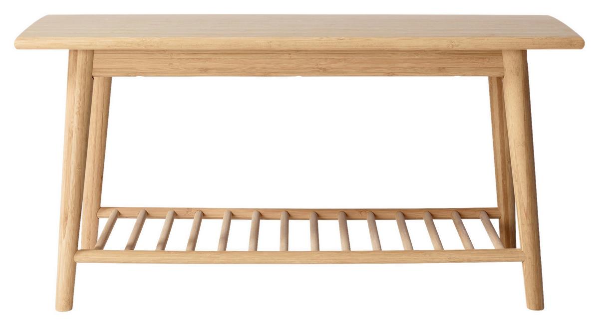 Schuhbank ca.90x45x35cm Bambus massiv - Naturfarben, ROMANTIK / LANDHAUS, Holz (90/45/35cm) - MID.YOU