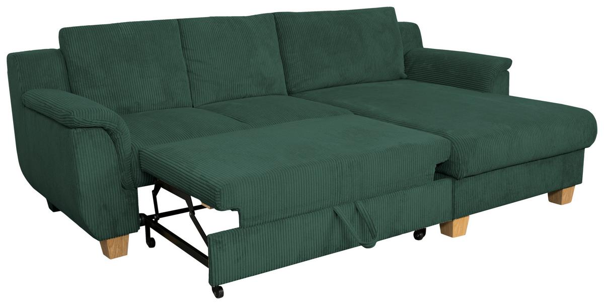 Kutna Garnitura Alex - zelena/prirodne boje, Moderno, tekstil/plastika (246/156cm) - Modern Living