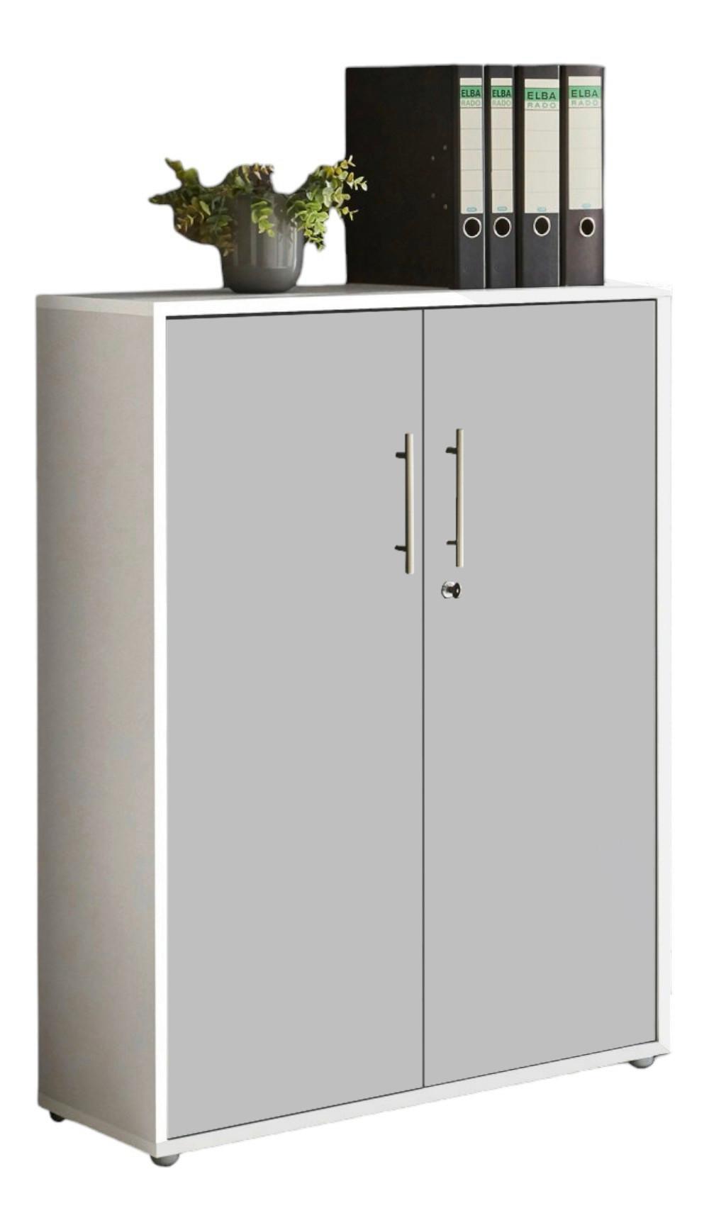 AKTENSCHRANK OFFICE EDITION - Weiß/Grau, MODERN, Holzwerkstoff (84,4/113,6/33cm) - MID.YOU