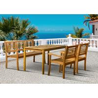 Gartentisch Naturfarben Akazienholz - Naturfarben, Natur, Holz (135/80/74cm) - Gardenson