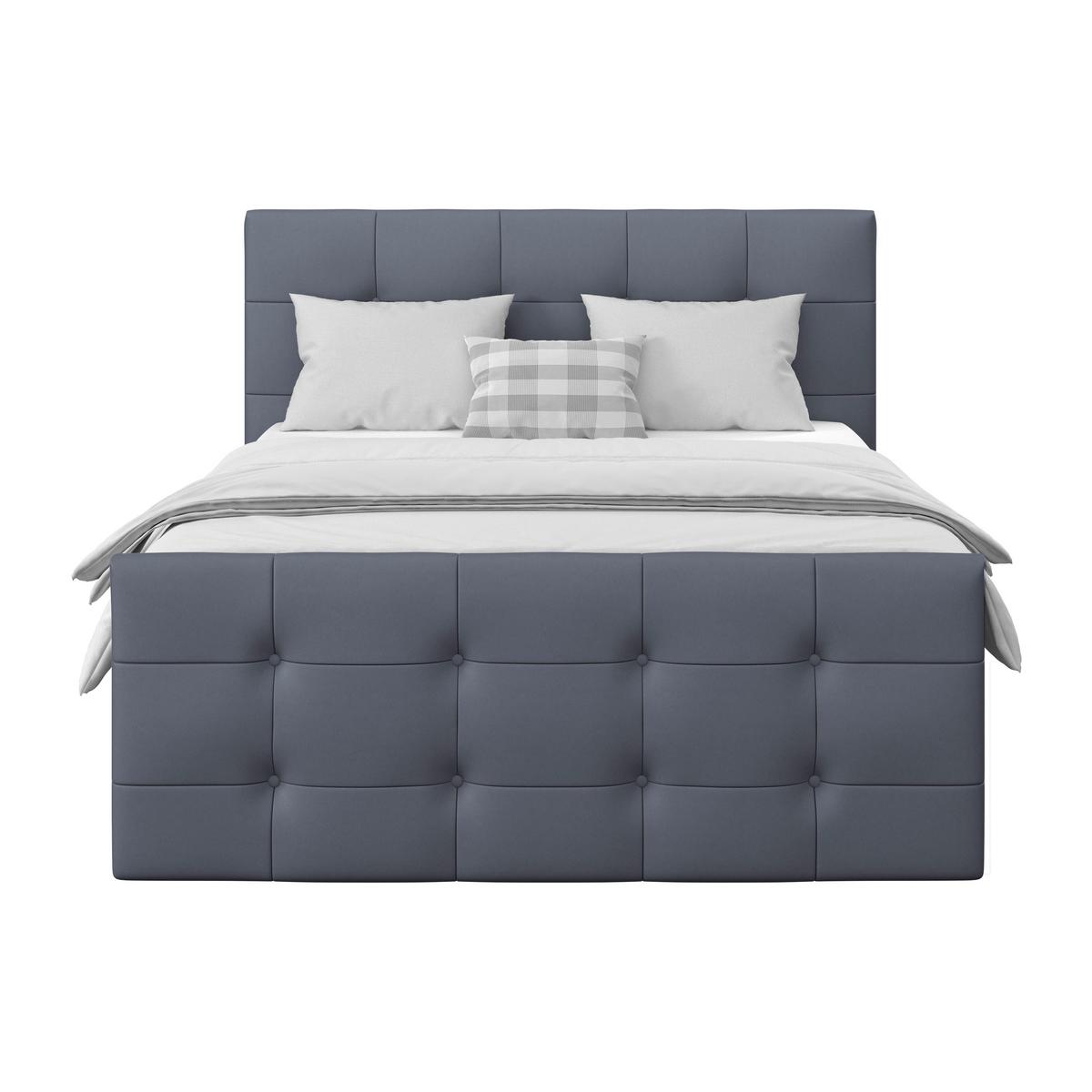 PAT BOXSPRING JOSIE C - gri albastru, Modern, plastic/lemn (180/200cm)