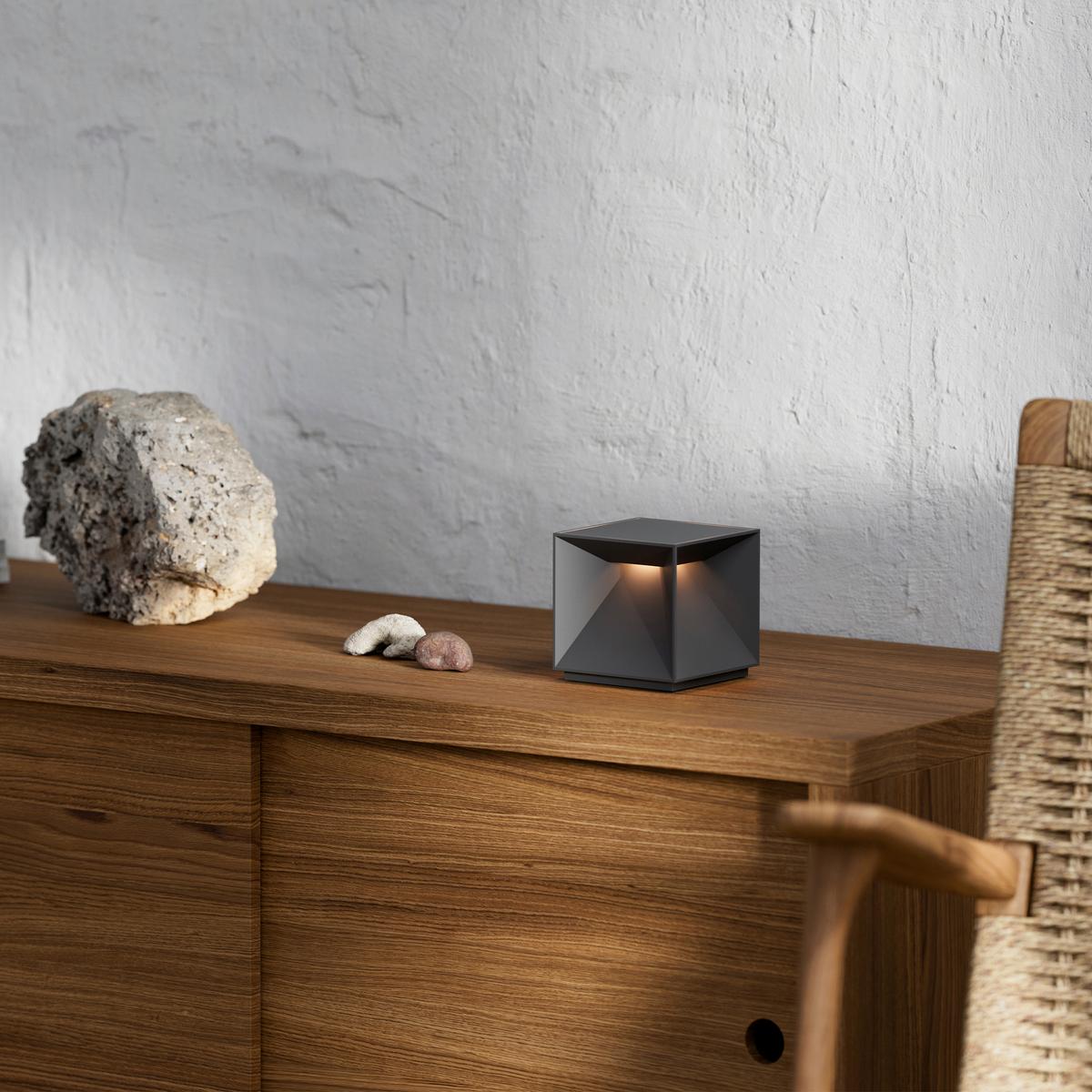 LAMPA STOŁOWA Z AKUMULATOREM 4557201 NUTALIS - antracytowy, Design, metal (10/10/10cm) - Sigor