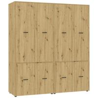 Kleiderschrank Kivo Eiche Artisan - Schwarz/Eiche Artisan, Basics, Holzwerkstoff/Kunststoff (180/199,6/52,1cm) - Based