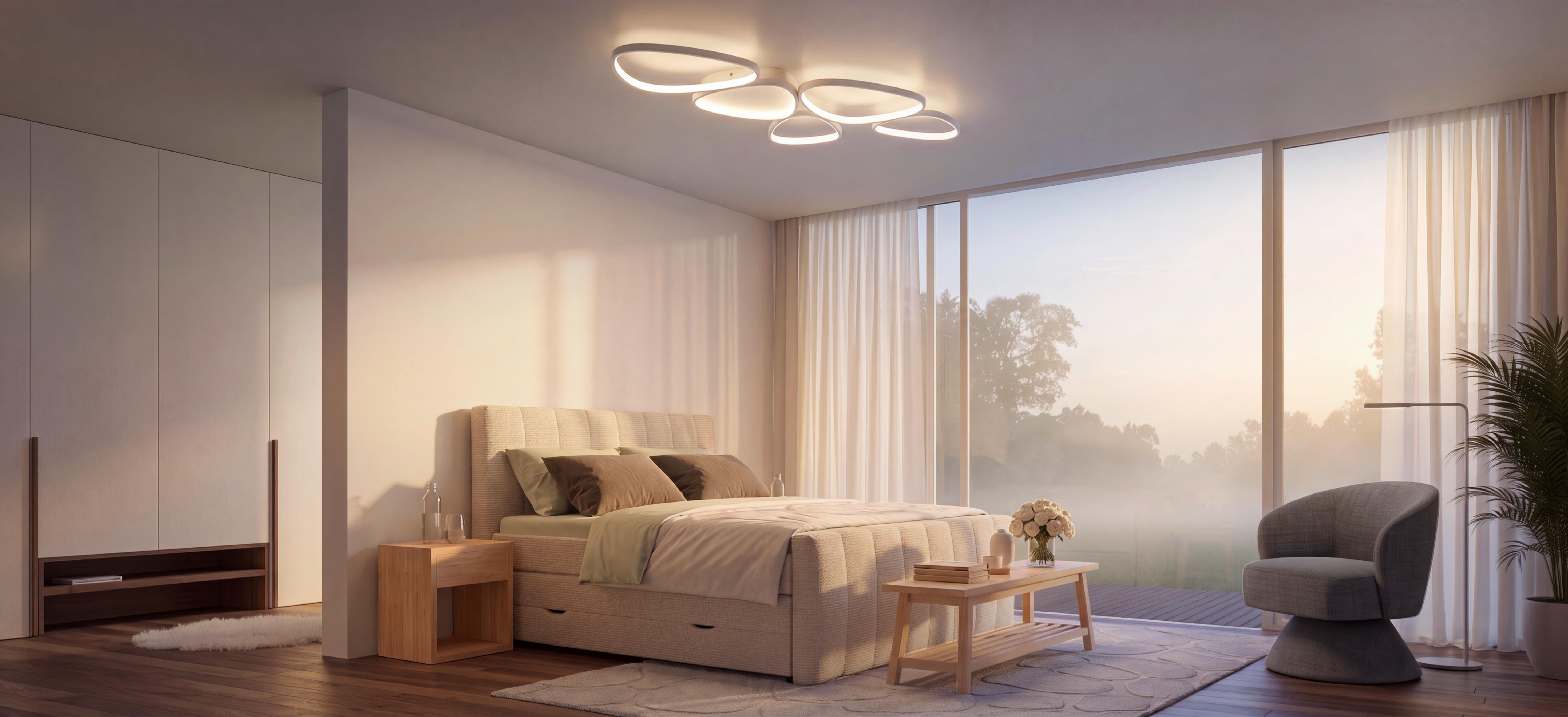 LED-TAKLAMPA WHITI - vit, Modern, metall/plast (109/55/5.2cm) - Mömax