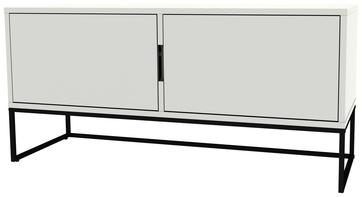 KOMODA NISKA LIPP - biały/czarny, Design, materiał drewnopochodny/metal (118/57/43cm)