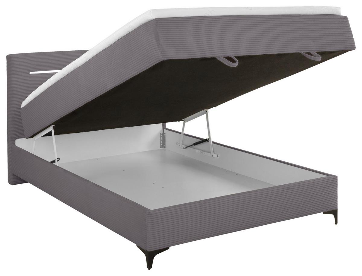 Boxbett Jerry Anthrazit ca. 120x200cm - Anthrazit/Schwarz, KONVENTIONELL, Textil (120/200cm) - Mömax