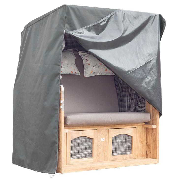 Strandkorb-Schutzhülle Premium Grau - Dunkelgrau, Basics, Kunststoff (135/165/95cm) - Gardenson