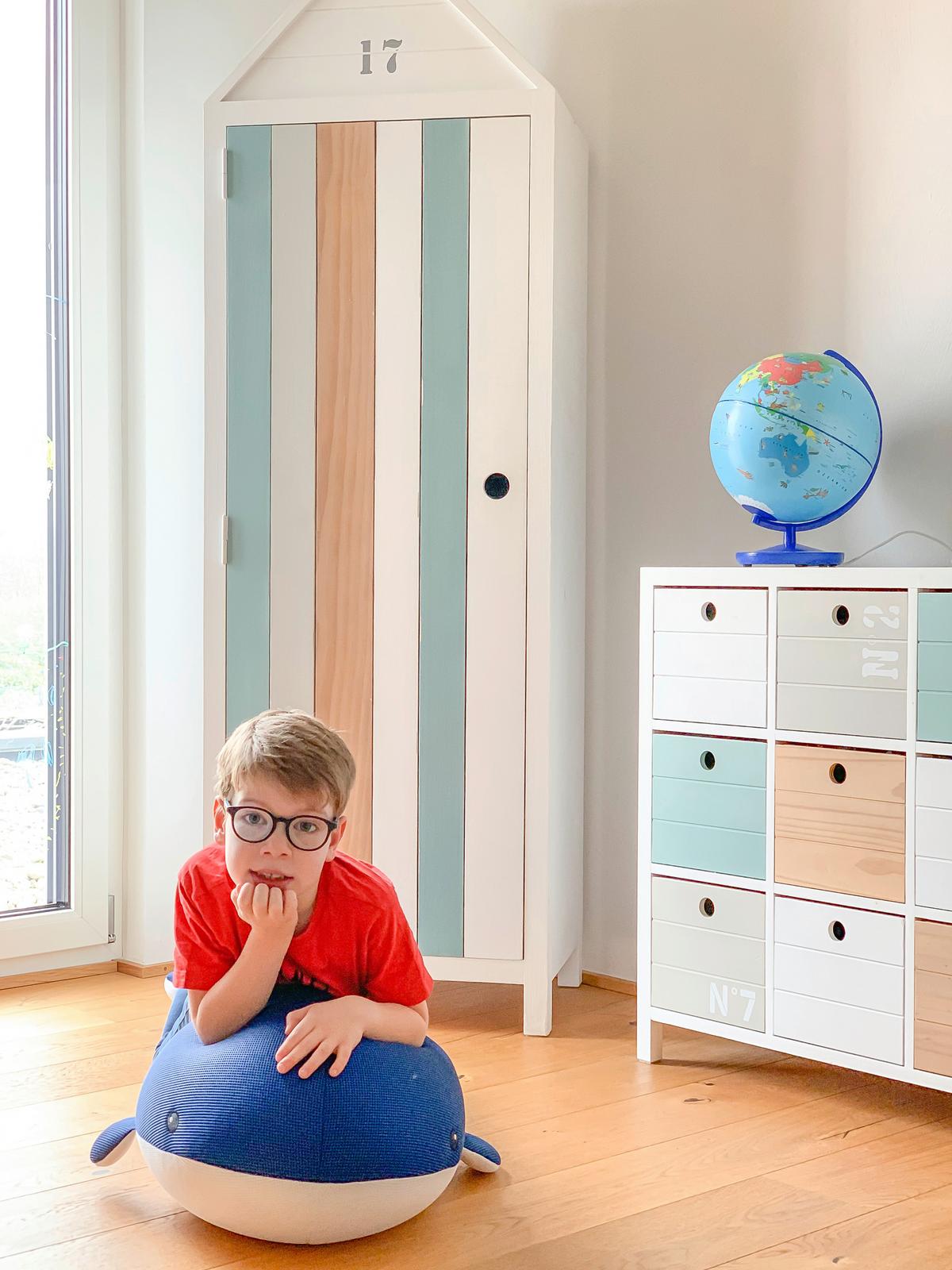 Schwimmtier Wal Blau - Blau, KONVENTIONELL, Textil (50/104/30cm)