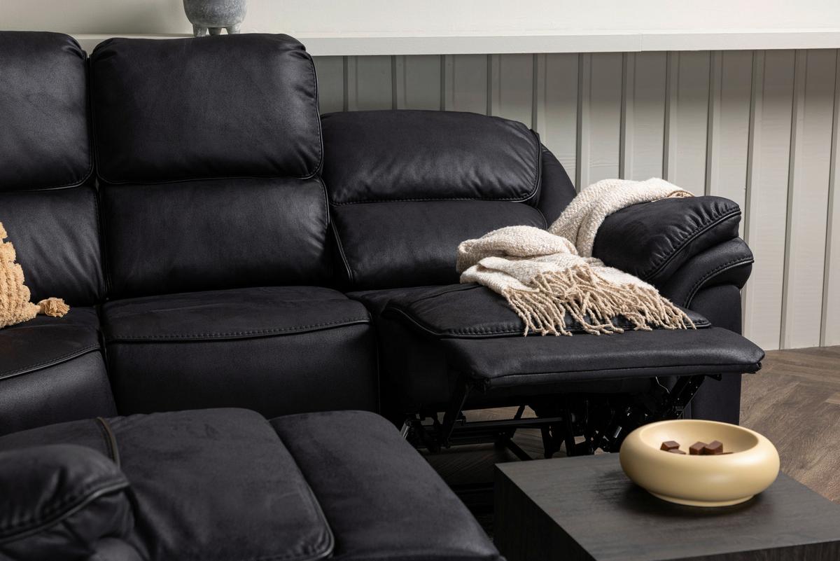 ECKSOFA SARANDA - Schwarz, Design, Textil (338/338cm) - Livetastic