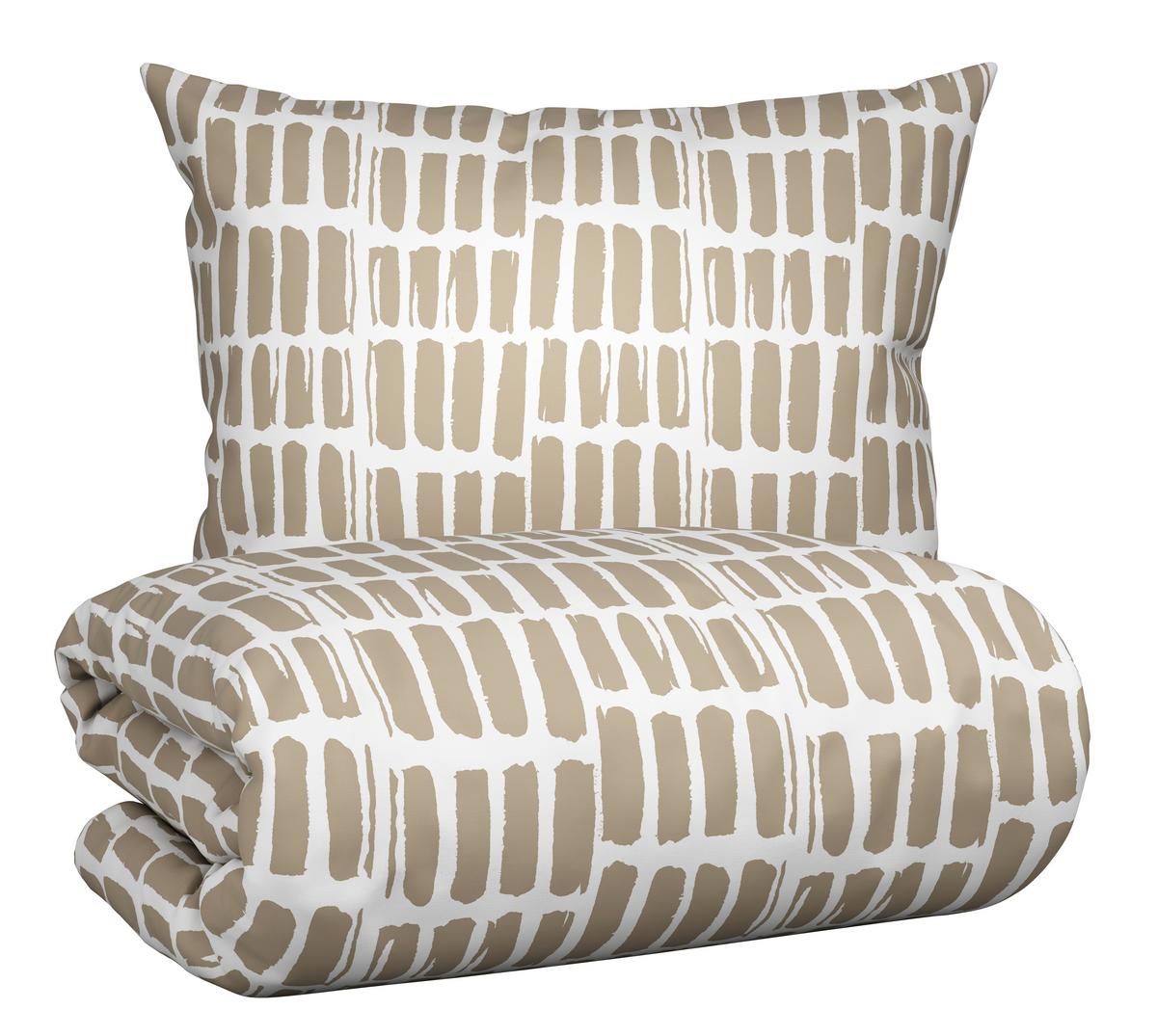 Posteljina Adam 140x200/60x80 Cm - bijela/bež, Moderno, tekstil (140/200cm) - Mömax