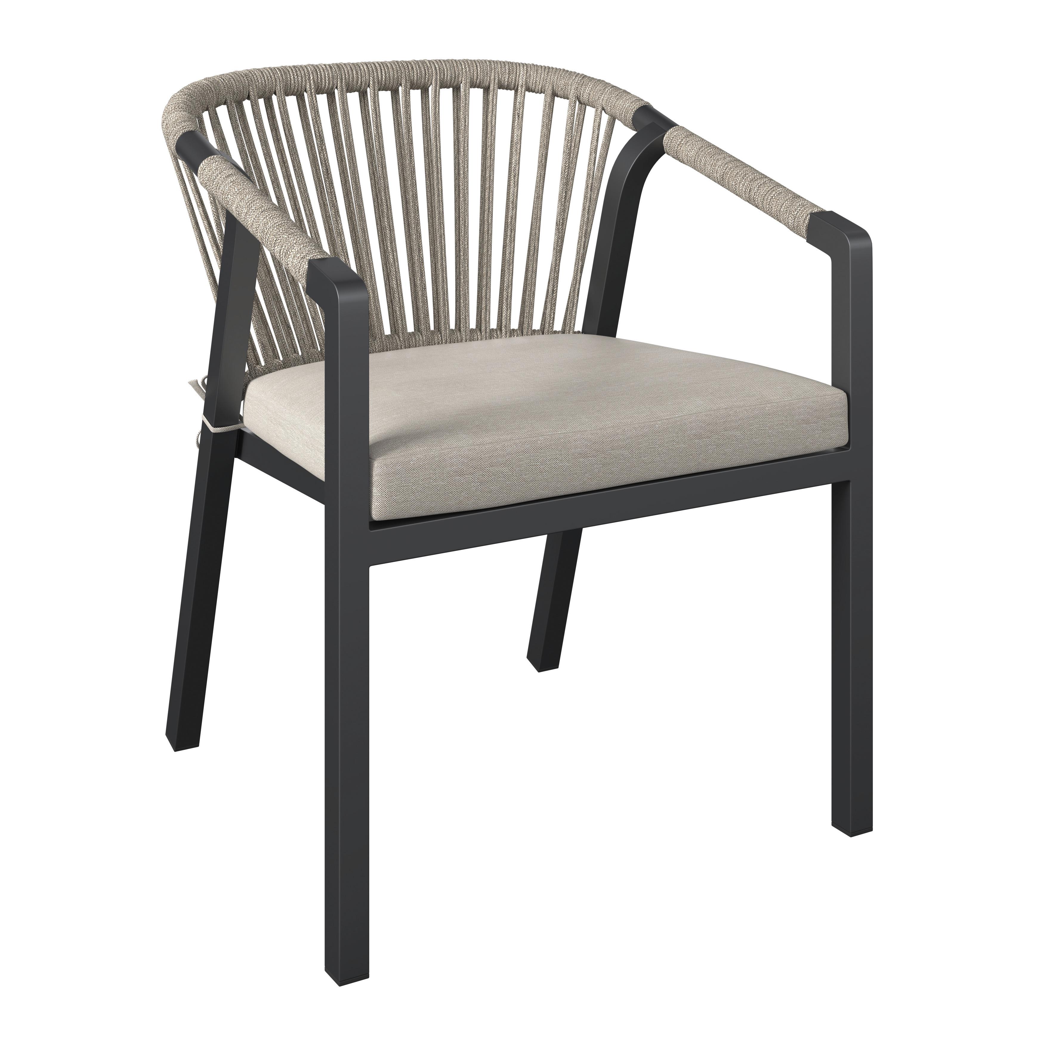 BALKONGMÖBLER SET BARDOLINO - ljusgrå/akaciefärgad, Modern, metall/trä (61/62/79cm) - Mömax