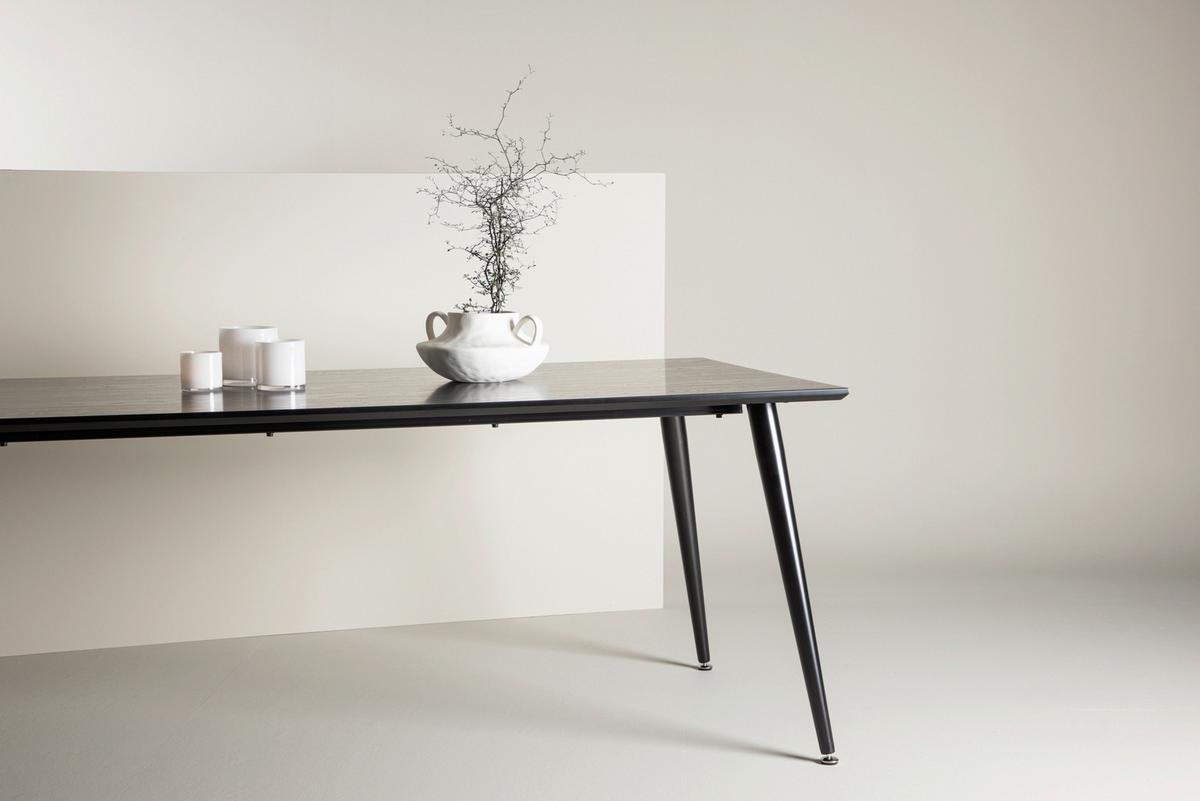 ESSTISCH DIPP - Schwarz, Design, Holzwerkstoff/Metall (180/90/75cm) - Livetastic