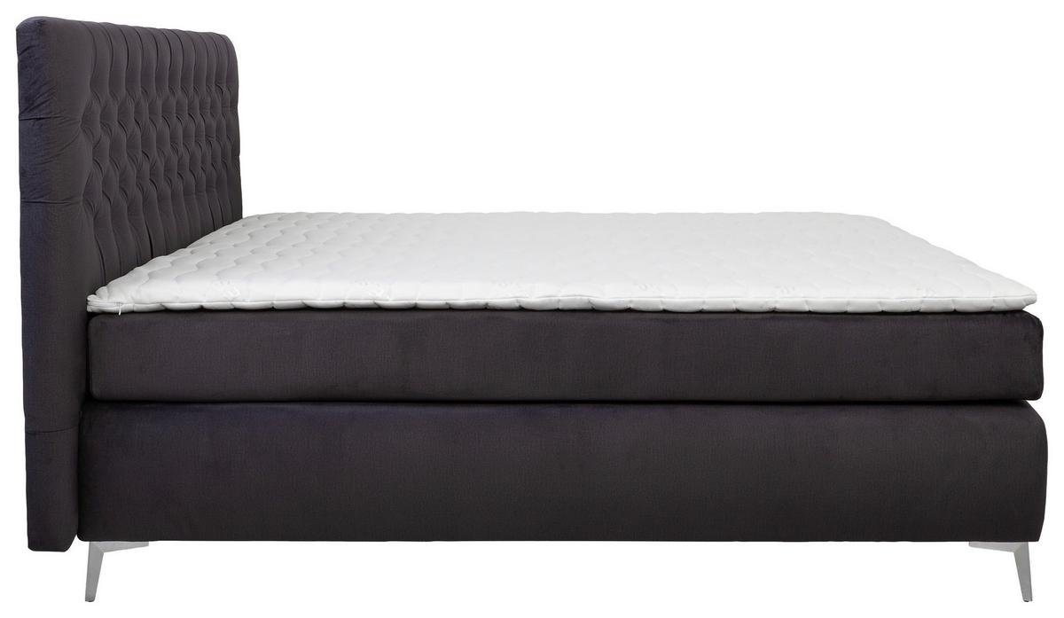Postelja Boxspring One - barve kroma/črna, Konvencionalno, tekstil (180/200cm)