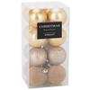 Christbaumkugel-Set Romy Goldfarben 16-teilig - Goldfarben, KONVENTIONELL, Kunststoff (5cm) - Mömax