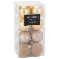 Christbaumkugel-Set Romy Goldfarben 16-teilig - Goldfarben, KONVENTIONELL, Kunststoff (5cm) - Mömax