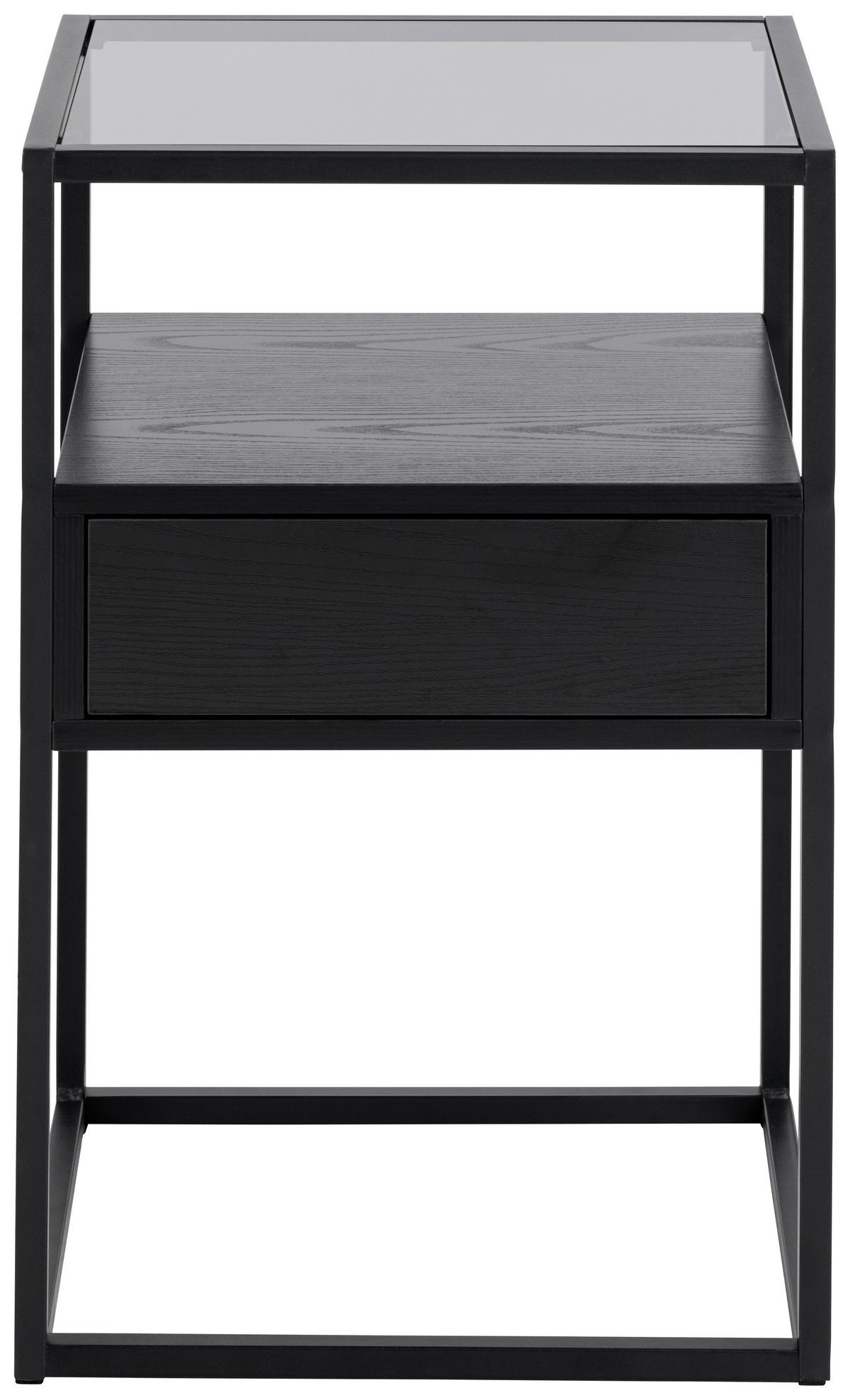 SZAFKA NOCNA RANDOLF - czarny, Modern, materiał drewnopochodny/metal (40/60/35cm) - MID.YOU