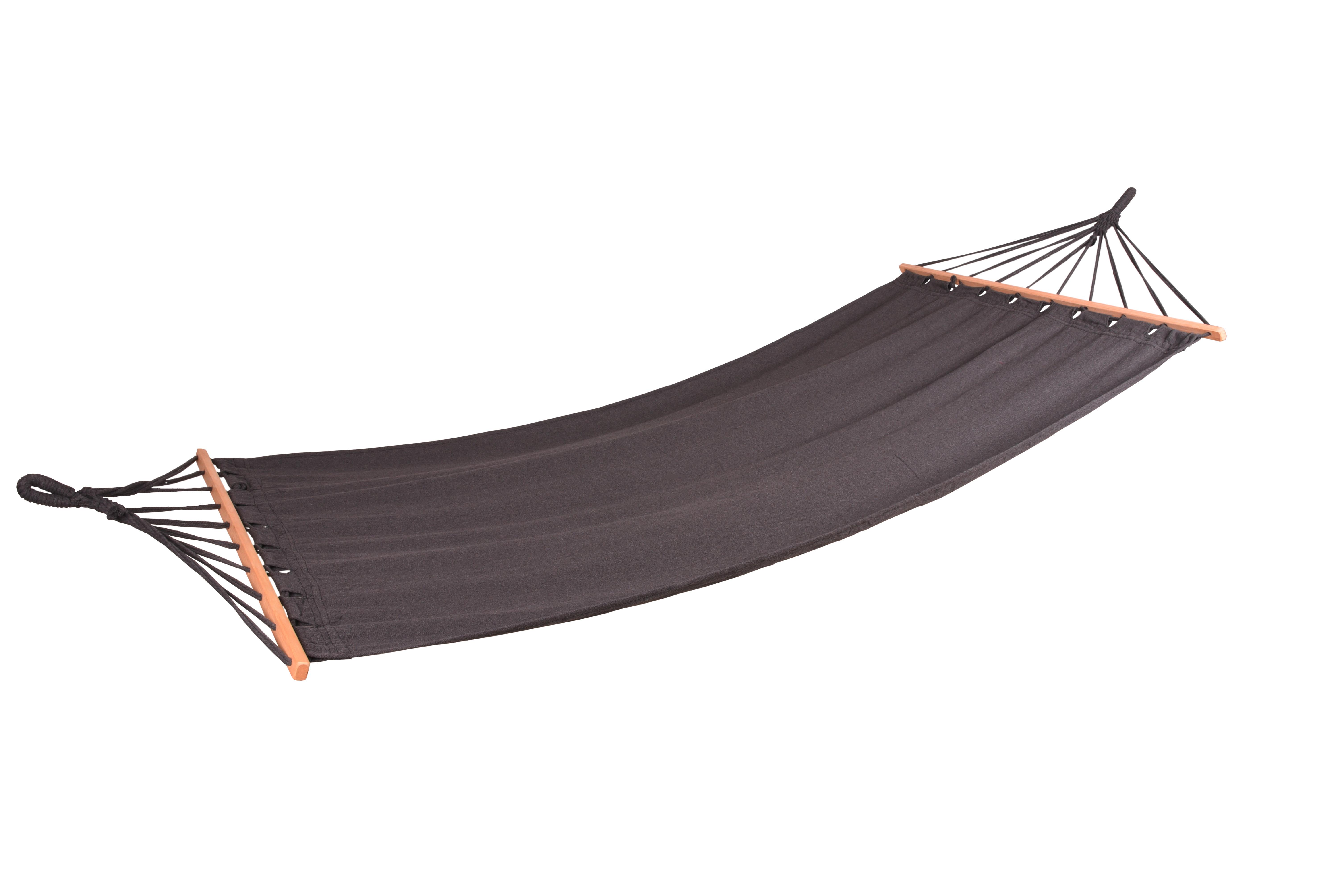 Hängematte Hawaii ca. 100x280 cm Anthrazit - Anthrazit/Braun, Basics, Holz/Kunststoff (100/0,6/280cm) - Gardenson