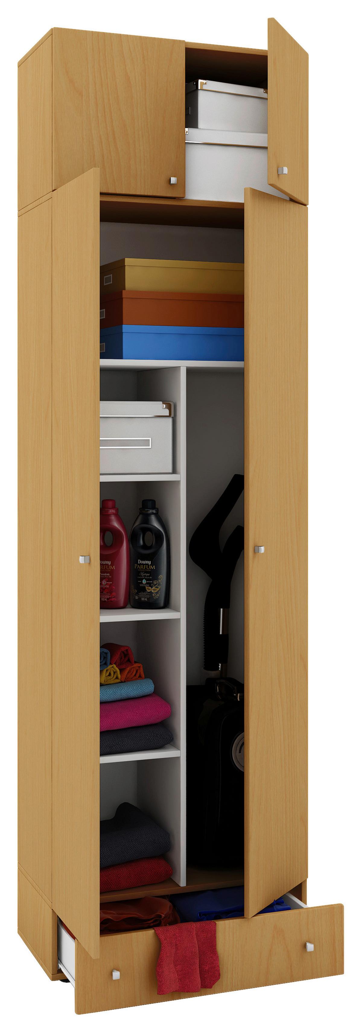 Večnamenska Omara Vandol Ii, Bukev - srebrne barve/črna, Moderno, umetna masa/leseni material (70/238/39cm) - MID.YOU