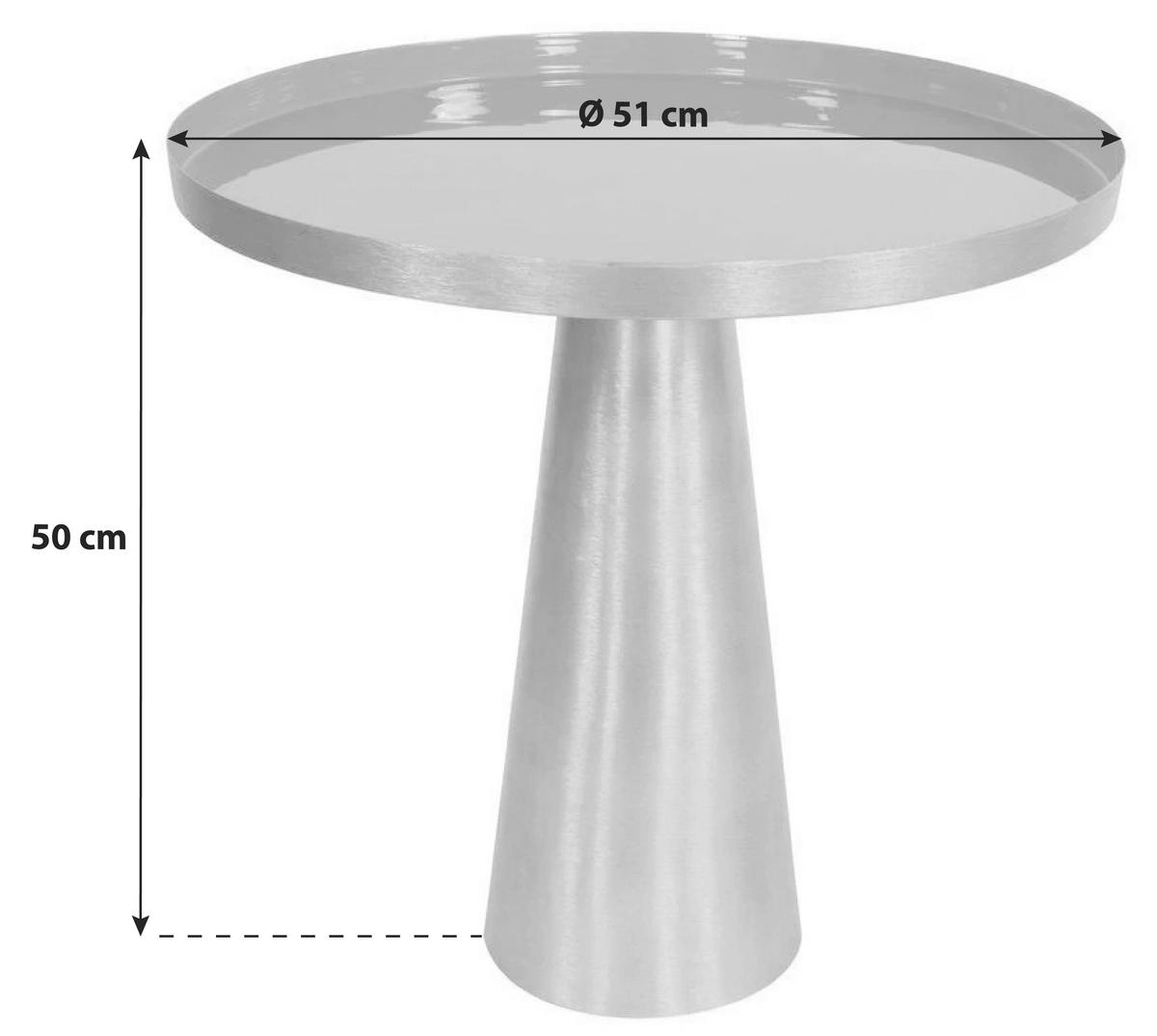 BEISTELLTISCH BEISTELLTISCH MORRISON 525 - Graubraun/Goldfarben, Trend, Metall (51/51/50cm) - Kayoom