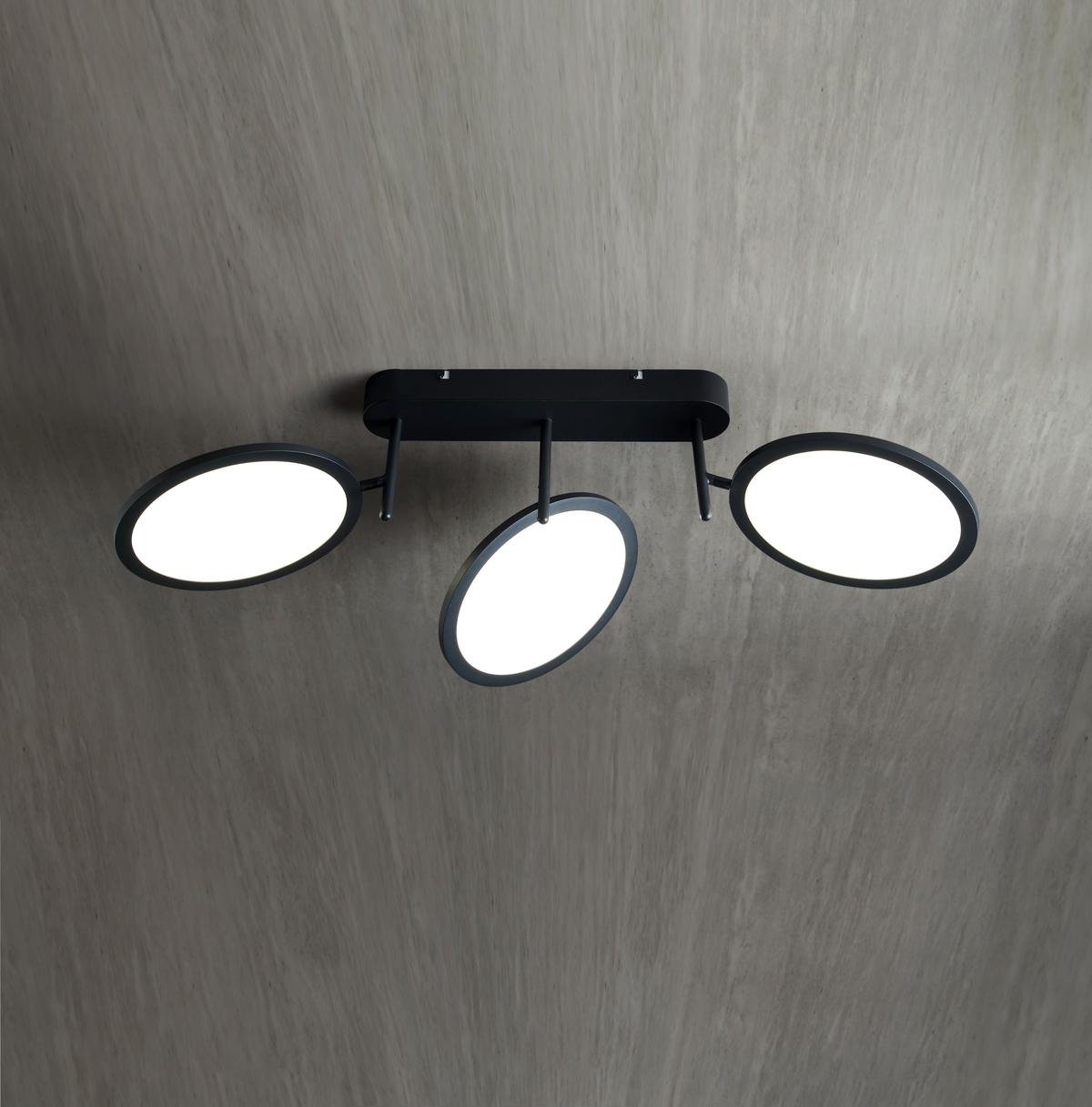 LED Mennyezeti Lámpa Carsten - fekete, Modern, műanyag/fém (77,8/45,5/25,1cm) - Visiona