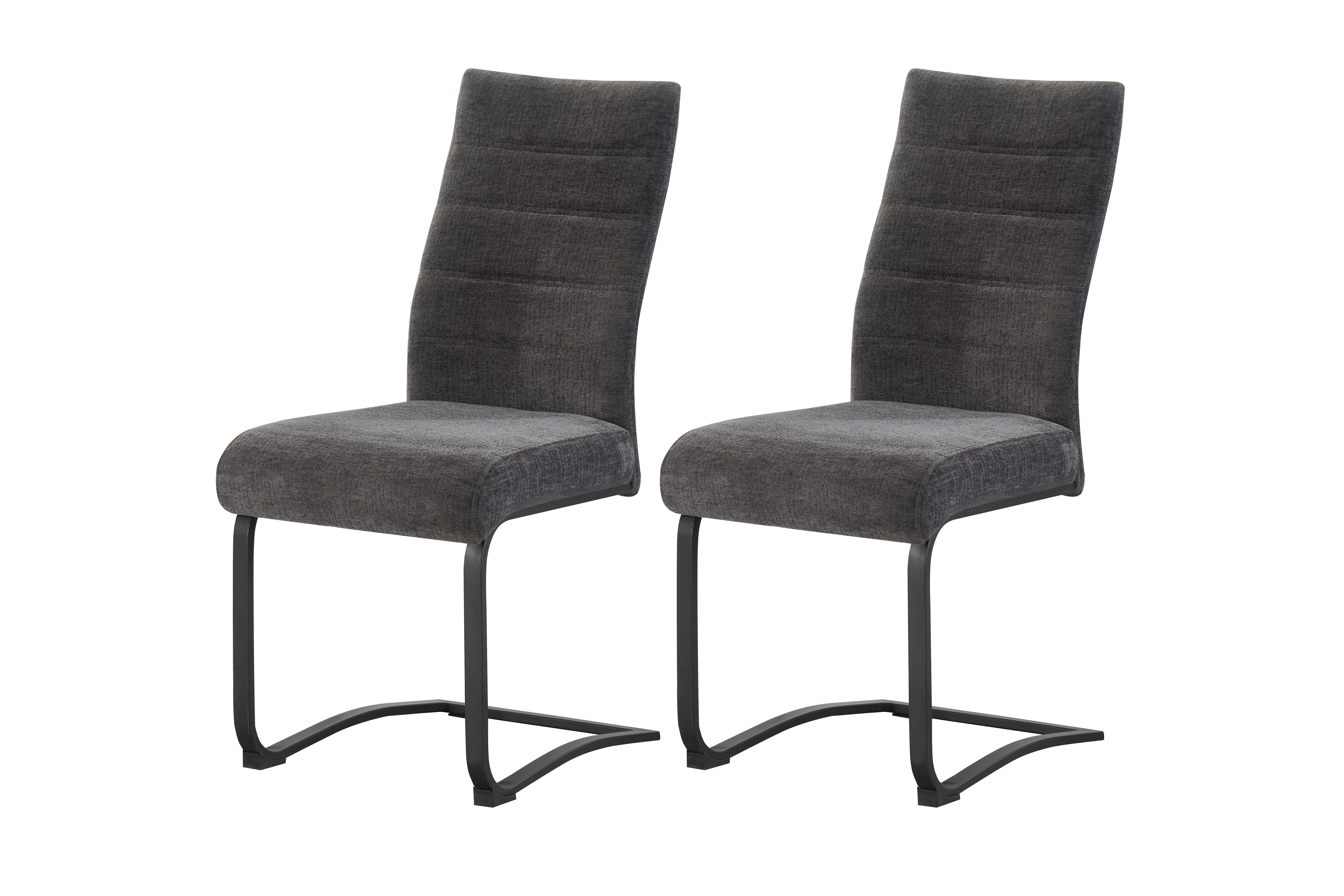 Set Nihajnih Stolov Leni, Antracit, 2 Kos - črna/antracit, Moderno, kovina/tekstil (43/98/59cm) - MID.YOU