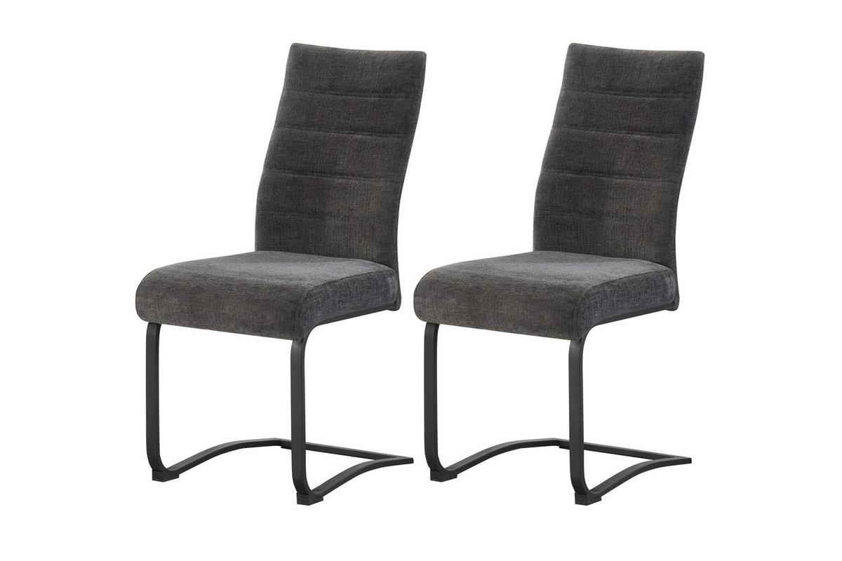 SCHWINGSTUHL-SET LENI - Anthrazit/Schwarz, Modern, Textil/Metall (43/98/59cm) - MID.YOU