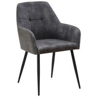 Armlehnstuhl Maja Grau - Schwarz/Grau, MODERN, Textil/Metall (56,5/87/60cm) - Based