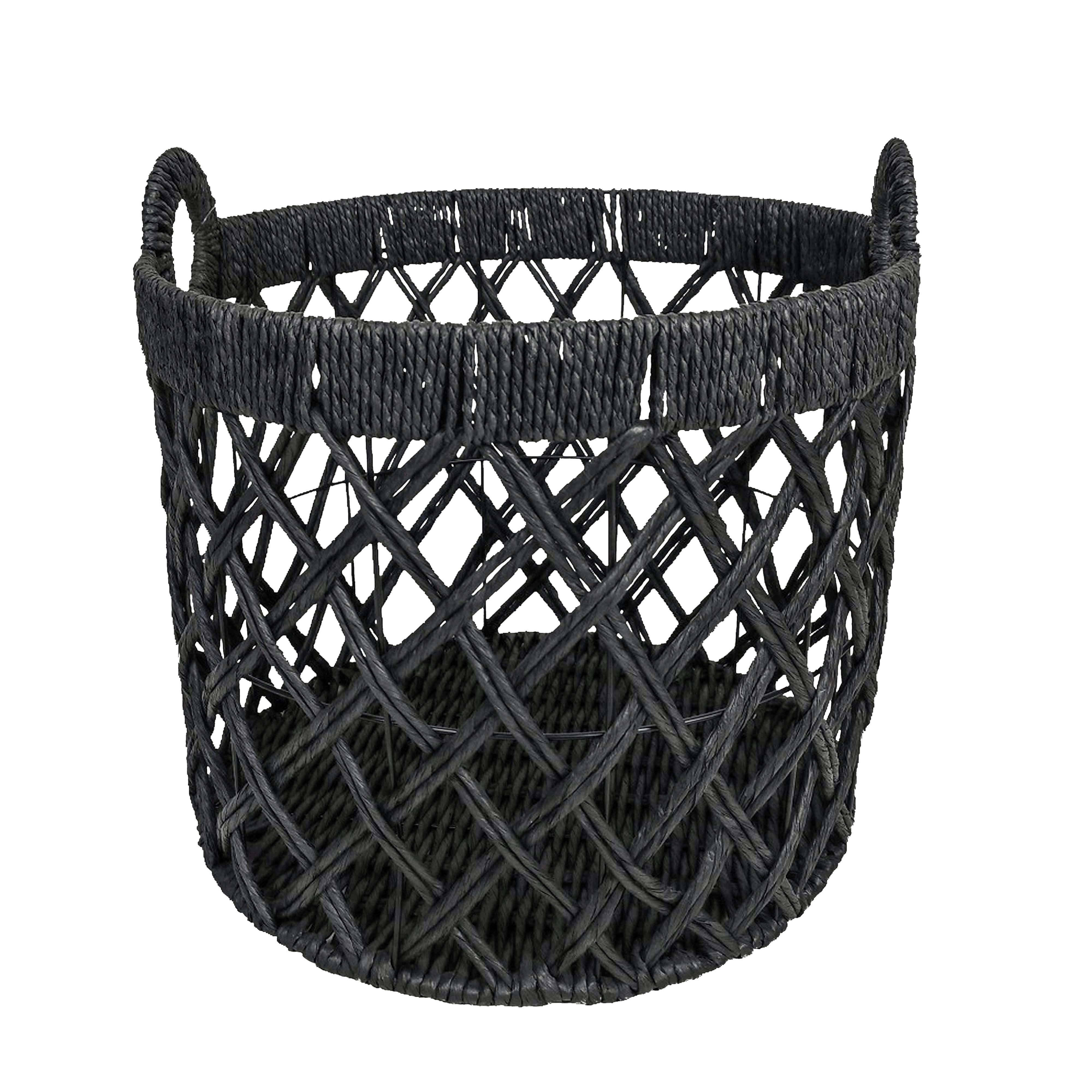 Košara Charly - črna, Moderno, papir/kovina (30/35cm) - Modern Living