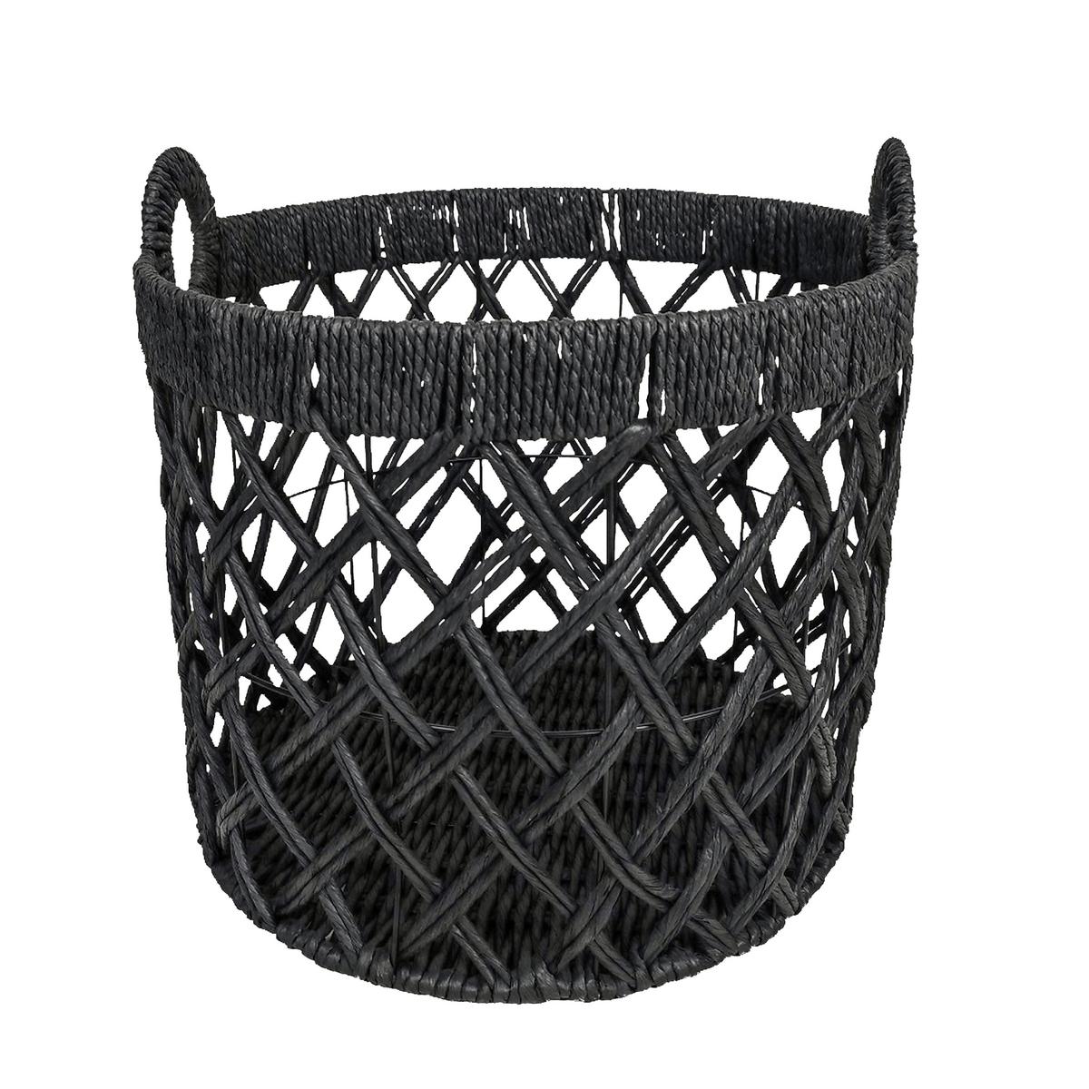 Kosár Charly - S - fekete, Modern, fém/papír (30/35cm) - Modern Living