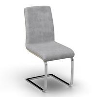 Schwingstuhl Nubia Grau Bouclé Gepolstert - Chromfarben/Eichefarben, MODERN, Holz/Textil (44/90/59cm) - Bessagi Home