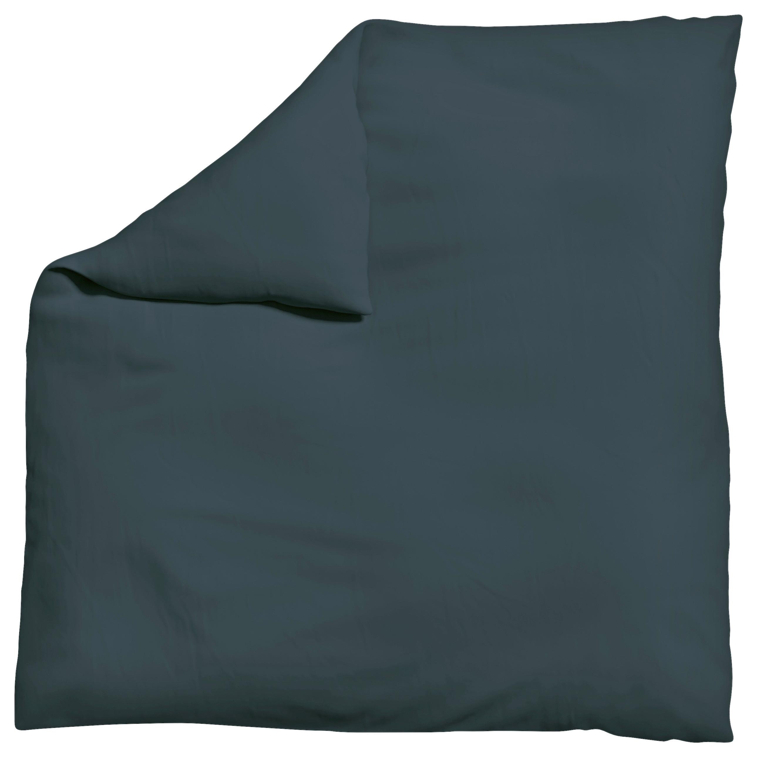Bettdeckenbezug Woven Satin Dunkelgrau ca. 200x200cm - Dunkelgrau, Basics, Textil (200/200cm) - Schlafgut
